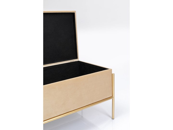 Ławka ze schowkiem Buttons Storage 80x43 cm beżowa Kategoria Ławki do salonu Pomieszczenie Salon