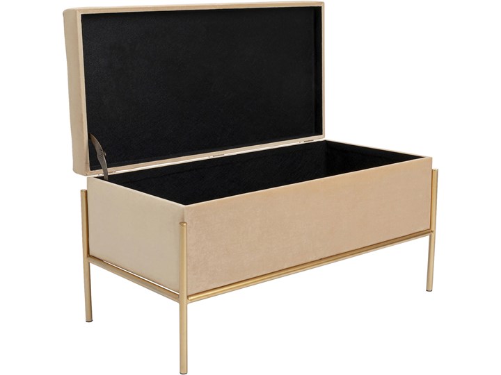 Ławka ze schowkiem Buttons Storage 80x43 cm beżowa Pomieszczenie Salon