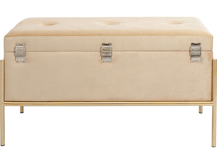 Ławka ze schowkiem Buttons Storage 80x43 cm beżowa Pomieszczenie Salon