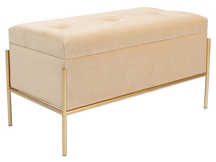 Ławka ze schowkiem Buttons Storage 80x43 cm beżowa Kategoria Ławki do salonu