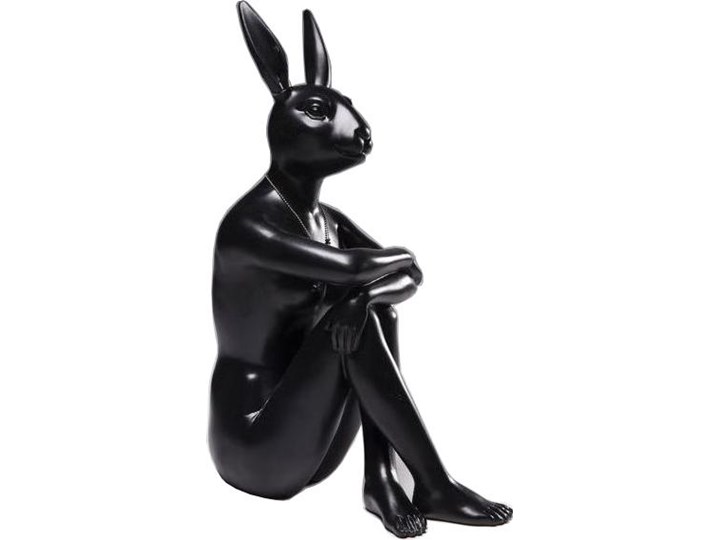 Figurka dekoracyjna Gangster Rabbit 26x39 cm czarna Kolor Czarny