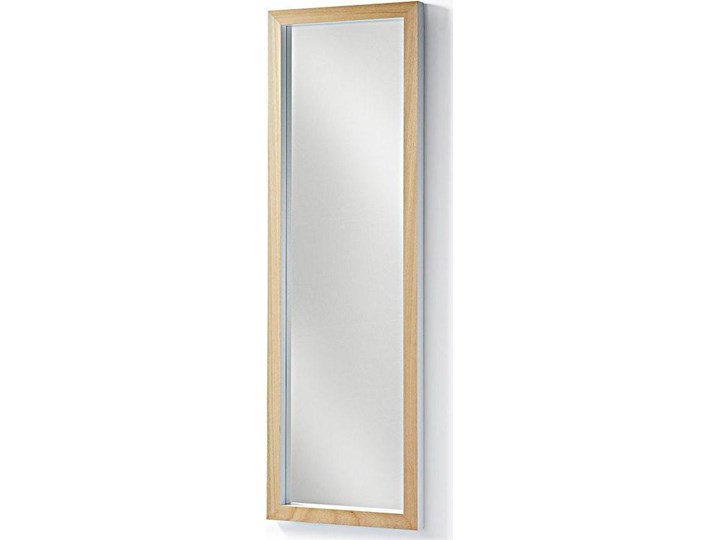 Lustro Drop 48x148 cm rama biało-drewniana Ścienne Prostokątne Lustro z ramą Pomieszczenie Sypialnia Pomieszczenie Przedpokój
