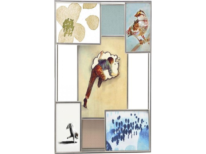 Ramka na zdjęcia Matrix 38x45 cm srebrna Multiramka Metal Kolor Srebrny