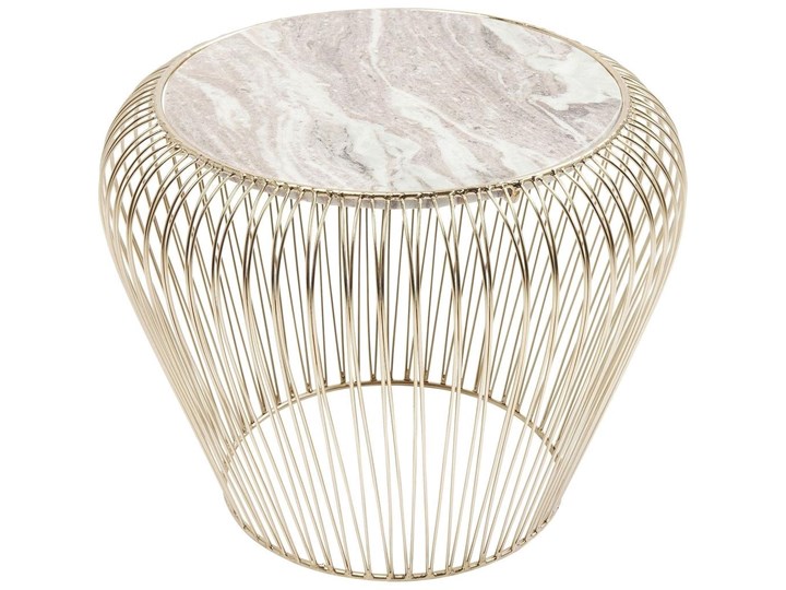 Stolik kawowy Beam Grey Marble Ø43 cm szary Marmur Kształt blatu Okrągłe