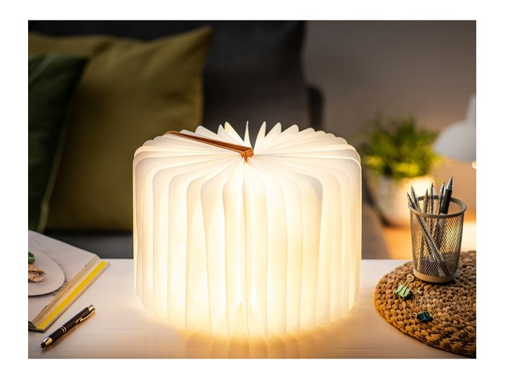 Pomarańczowa lampa stołowa LED w kształcie książki Gingko Booklight Wysokość 22 cm Lampa dekoracyjna Lampa z kloszem Kategoria Lampy stołowe Kolor Pomarańczowy