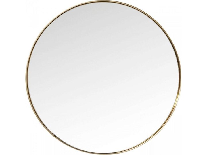 Lustro wiszące Curve Round ∅100 cm mosiężne Styl Nowoczesny Lustro z ramą Okrągłe Ścienne Pomieszczenie Przedpokój