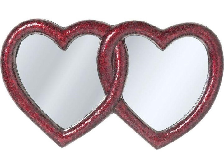 Lustro wiszące Mosaik Double Heart 165x100 cm czerwone Lustro z ramą Nieregularne Ścienne Kategoria Lustra