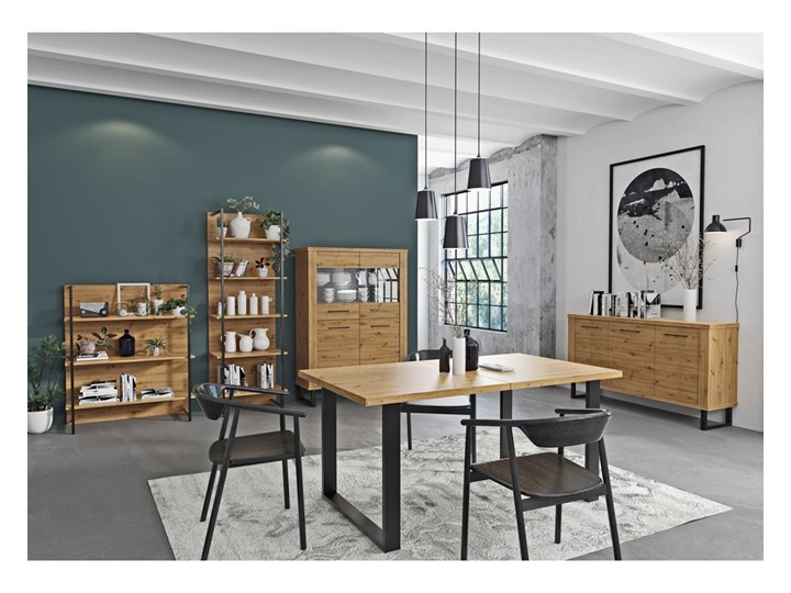 SELSEY Komoda trzydrzwiowa Lameca Głębokość 40 cm Szerokość 160 cm Płyta MDF Styl Nowoczesny Drewno Wysokość 89 cm Styl Industrialny