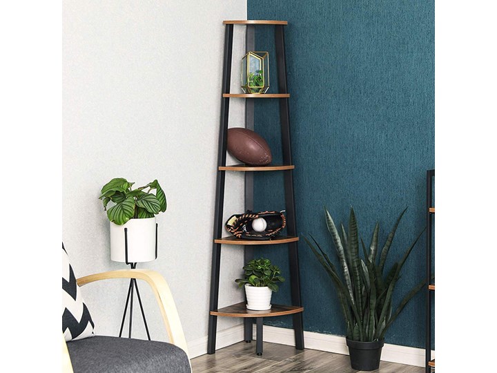 SELSEY Regał Ramizu narożny Płyta laminowana Szerokość 34 cm Płyta MDF Pomieszczenie Salon Wysokość 159 cm Metal Płyta meblowa Pomieszczenie Biuro