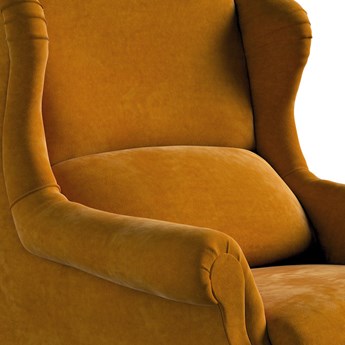 Fotel Willy, miodowy, 85 × 107 cm, Posh Velvet