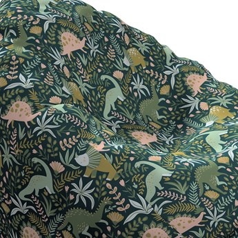 Worek do siedzenia Bowli, Dinozaury na zielonym tle, Ø50 × 85 cm, Magic Collection
