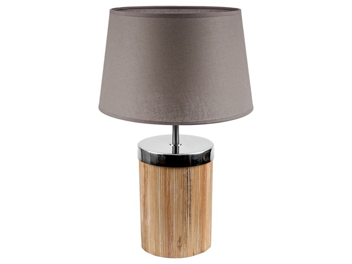Brilagi - Lampa stołowa FERNI 1xE27/40W/230V Metal Lampa dekoracyjna Tkanina Drewno Wysokość 45 cm Kategoria Lampy stołowe Chrom Styl Skandynawski