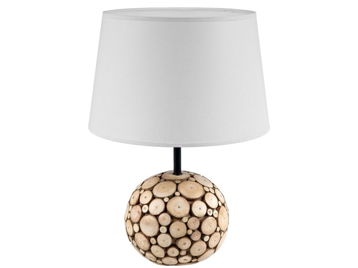 Brilagi - Lampa stołowa FORLI 1xE27/60W/230V Lampa z abażurem Drewno Wysokość 39 cm Kolor Beżowy Tkanina Kategoria Lampy stołowe