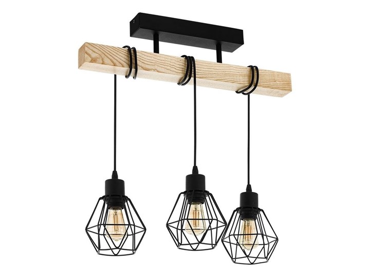 Eglo 43131 - Żyrandol natynkowy TOWNSHEND 3xE27/60W/230V Metal Drewno Ilość źródeł światła 3 źródła Kategoria Lampy wiszące
