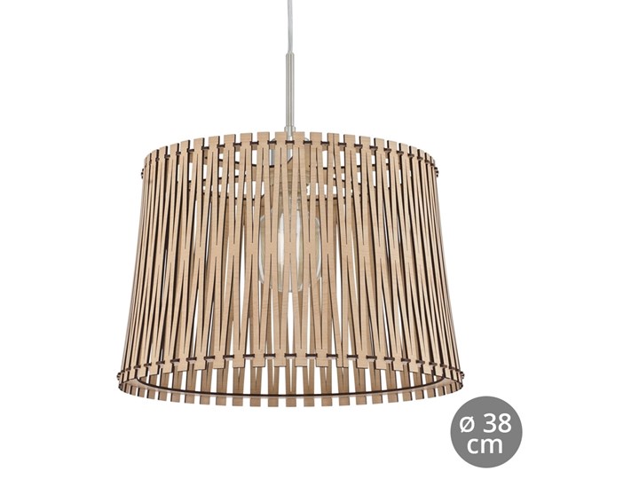 Eglo 96192 - Żyrandol SENDERO 1xE27/60W/230V Metal Lampa z abażurem Drewno Kategoria Lampy wiszące