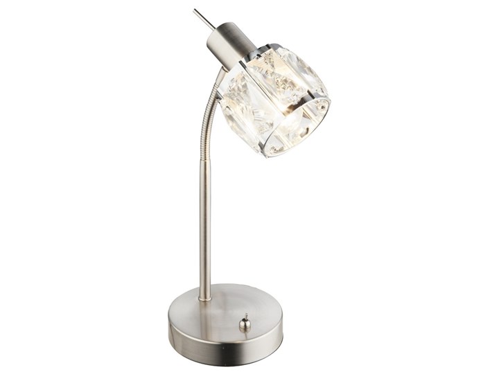 Globo 54356-1T - Lampa stołowa KRIS 1xE14/40W/230V Kolor Srebrny Lampa z kloszem Wysokość 28 cm Kategoria Lampy stołowe