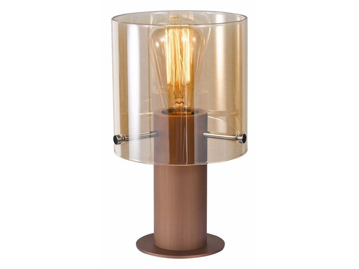 ITALUX MT17076-1A - Lampa stołowa JAVIER 1xE27/60W/230V Lampa z kloszem Wysokość 26 cm Kolor Brązowy