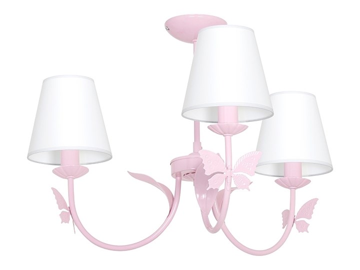 Lampa wisząca dziecięca MOTYLEK 3xE14/60W różowa Kolor Różowy
