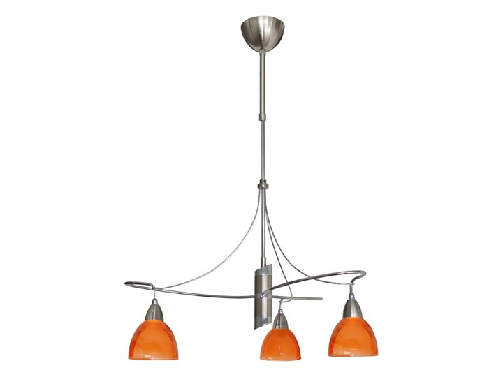 Lampa wisząca żyrandol CARRAT 3xE14/40W matowy chrom/ pomarańczowy Szkło Metal Styl Nowoczesny