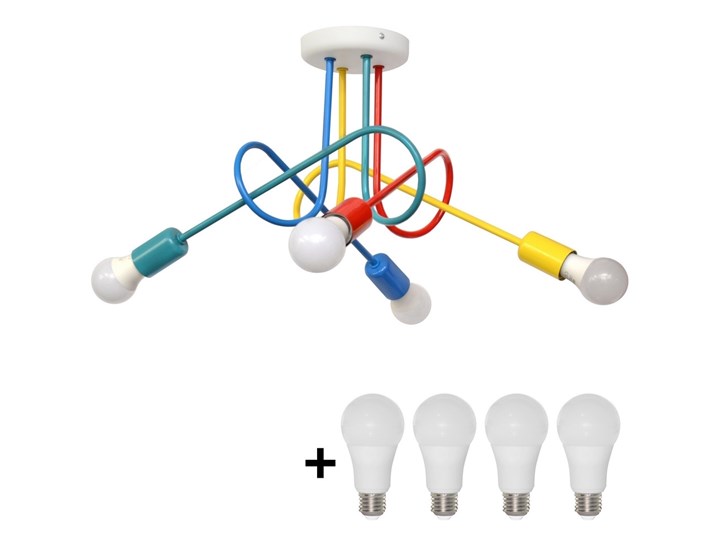 LED Dziecięcy żyrandol natynkowy OXFORD 4xE27/10W/230V Lampa wisząca Kategoria Lampy dziecięce