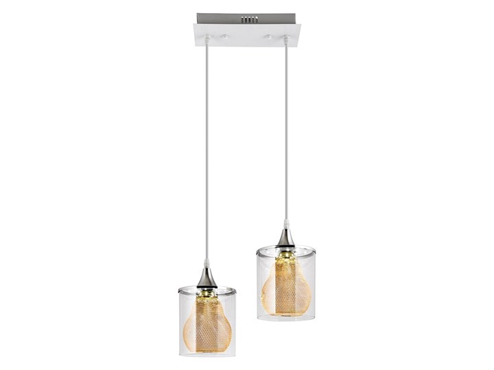 LED Żyrandol 2xLED/5W/230V Styl Klasyczny Metal Szkło Lampa inspirowana Kolor Beżowy