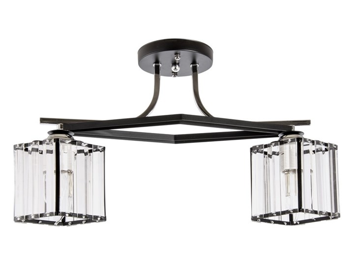 Żyrandol 2xE27/60W/230V Metal Szkło Kolor Czarny