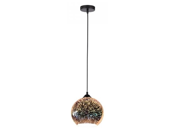 Żyrandol na lince 3D 1xE27/60W/230V Szkło Lampa kula Metal Kolor Czarny Ilość źródeł światła 1 źródło