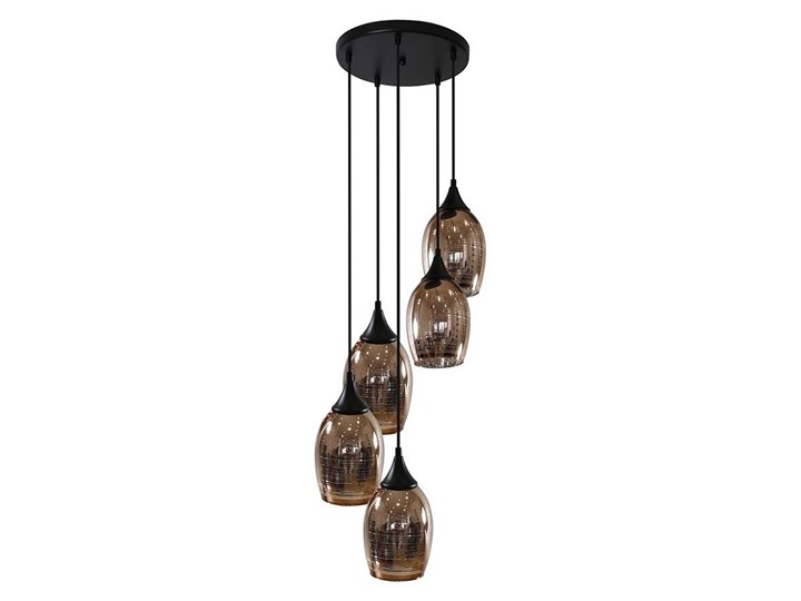 Żyrandol na lince MARINA 5xE27/60W/230V Kategoria Lampy wiszące Szkło Metal Kolor Czarny