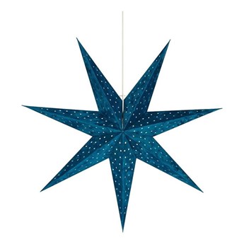 Niebieska wisząca dekoracja świetlna Markslöjd Velours, wys. 75 cm