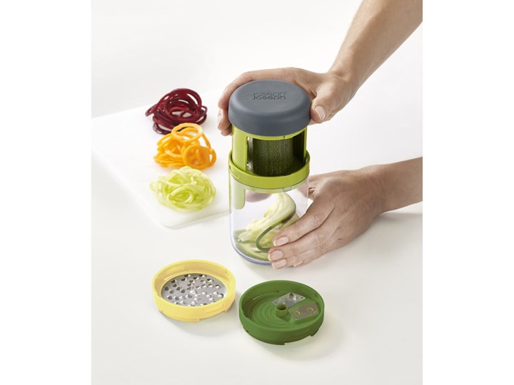 Spiralizer do warzyw Joseph Joseph Spiro Zestaw do przypraw Kolor Zielony Stal nierdzewna Tworzywo sztuczne Kategoria Przyprawniki