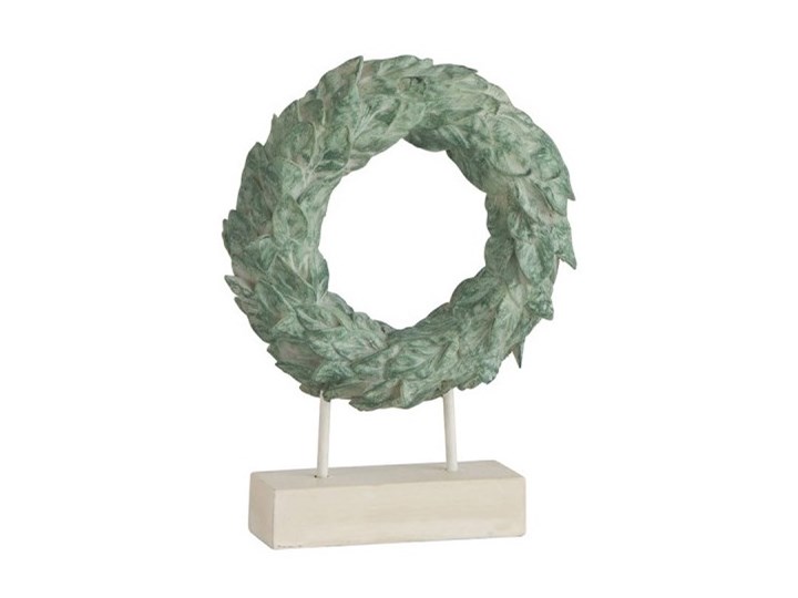 Figurka dekoracyjna Wreath on Feet 16x21 cm zielona Tworzywo sztuczne Kolor Zielony Kolor Biały