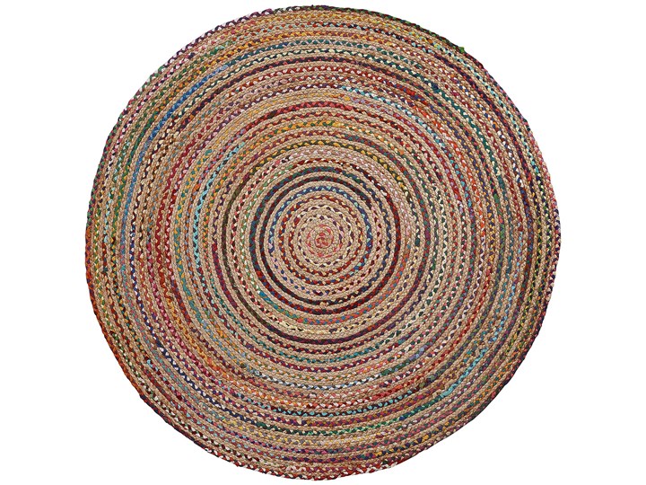 Dywan bawełniany kolorowy 100 cm Juta Okrągły 100x100 cm Dywany Bawełna Pomieszczenie Salon