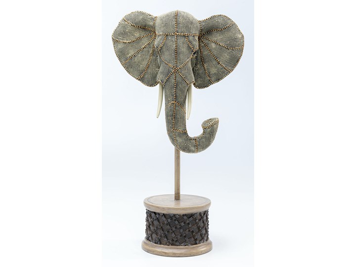 Figurka dekoracyjna Elephant Head Pearls 28x49 cm kolorowa Zwierzęta Tworzywo sztuczne Kolor Wielokolorowy