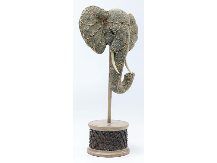 Figurka dekoracyjna Elephant Head Pearls 28x49 cm kolorowa Zwierzęta Tworzywo sztuczne Kolor Biały Kolor Wielokolorowy