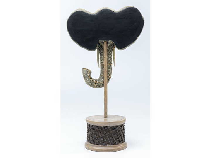 Figurka dekoracyjna Elephant Head Pearls 28x49 cm kolorowa Tworzywo sztuczne Zwierzęta Kolor Biały Kolor Wielokolorowy
