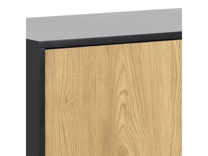 Komoda Favors 120x82 cm 3 szuflady czarno-naturalna Płyta meblowa Metal Z szafkami i szufladami Głębokość 40 cm Płyta MDF Szerokość 120 cm Pomieszczenie Salon Kolor Brązowy