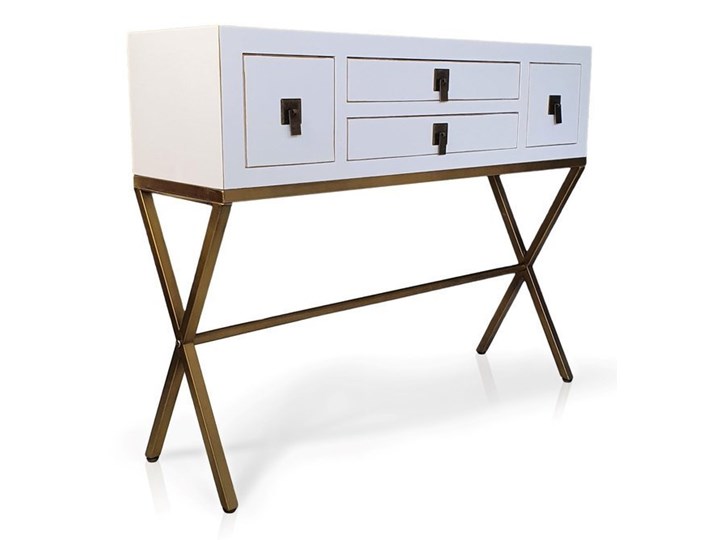 Konsola , metalowe okucia, kolor biały matowy. Głębokość 28 cm Drewno Wysokość 79 cm Płyta MDF Szerokość 95 cm Styl Industrialny