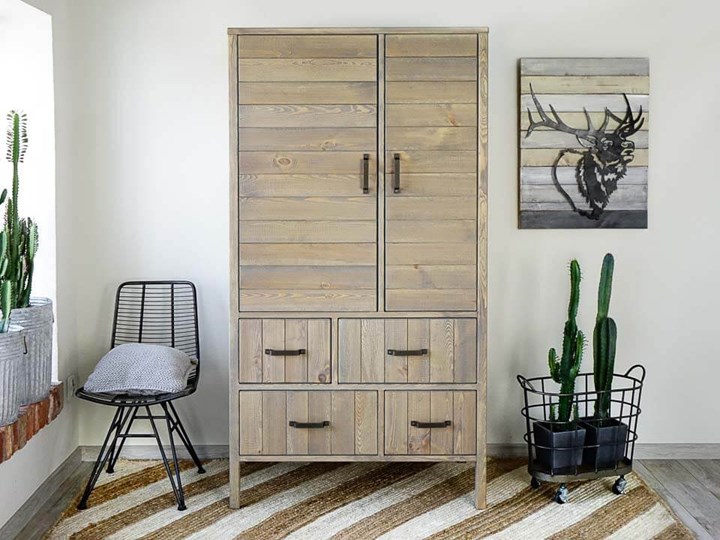 Obraz metalowy 3D JELEŃ Loftowy Wysokość 80 cm Szerokość 60 cm Pomieszczenie Sypialnia