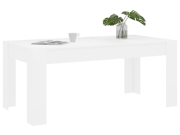 vidaXL Stół jadalniany, biały, 180x90x76 cm, płyta wiórowa Długość 180 cm Kategoria Stoły kuchenne Pomieszczenie Stoły do kuchni