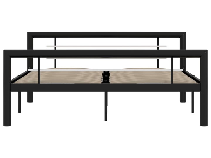 vidaXL Rama łóżka, czarno-biała, metalowa, 120 x 200 cm Łóżko metalowe Liczba miejsc Dwuosobowe Liczba miejsc Jednoosobowe