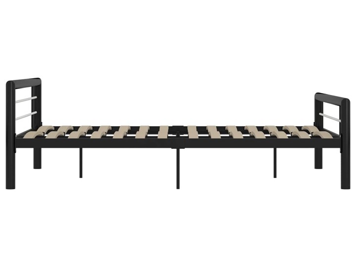 vidaXL Rama łóżka, czarno-biała, metalowa, 120 x 200 cm Łóżko metalowe Kolor Biały Liczba miejsc Dwuosobowe