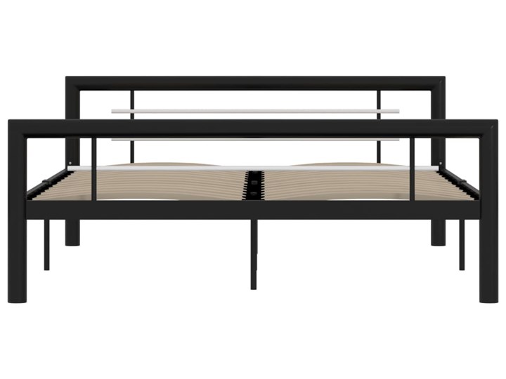 vidaXL Rama łóżka, czarno-biała, metalowa, 140x200 cm Łóżko metalowe Styl Tradycyjny Kolor Czarny