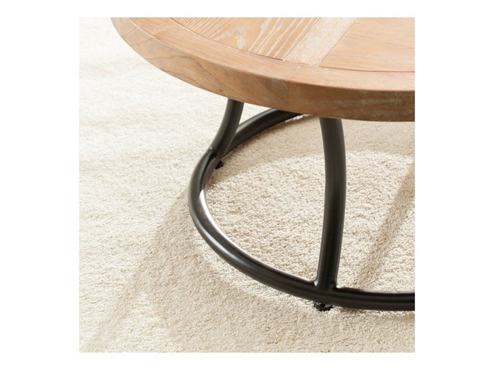 Stolik okrągły Kendari natural 90cm, 90 × 46 cm Drewno Styl Nowoczesny Metal Styl Industrialny