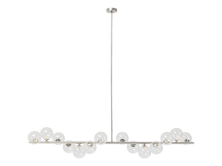 Lampa wisząca Scala Balls 150x140 cm chromowa Szkło Metal Kategoria Lampy wiszące Stal Ilość źródeł światła 14 źródeł