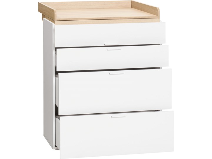 Komoda Drewno Z szufladami Głębokość 44 cm Szerokość 85 cm Wysokość 97 cm Kolor Biały