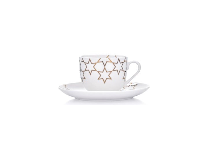 Filiżanka ze spodkiem w gwiazdki DUKA FELICIA ART DECO 300 ml porcelana Kategoria Filiżanki