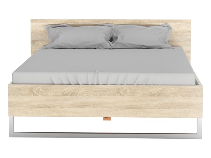 Eleganckie łóżko z wezgłowiem Style 140x200 dąb sonoma Pojemnik na pościel Bez pojemnika
