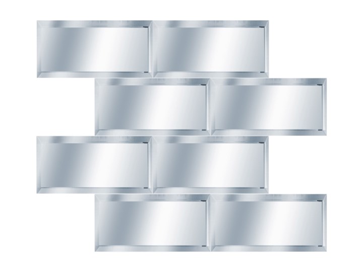 Mozaika Metro 29,8 x 29,8 cm mirror silver Nieregularny Powierzchnia Lustrzana Płytki ścienne 29,8x29,8 cm Płytka ceglana Płytki łazienkowe Kolor Srebrny