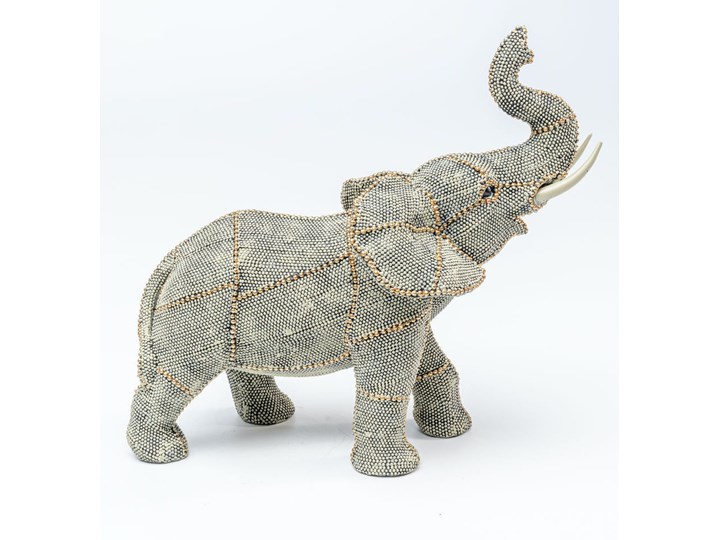 Figurka dekoracyjna Walking Elephant Pearls 29x27 cm kolorowa Zwierzęta Tworzywo sztuczne Kolor Biały Kategoria Figury i rzeźby