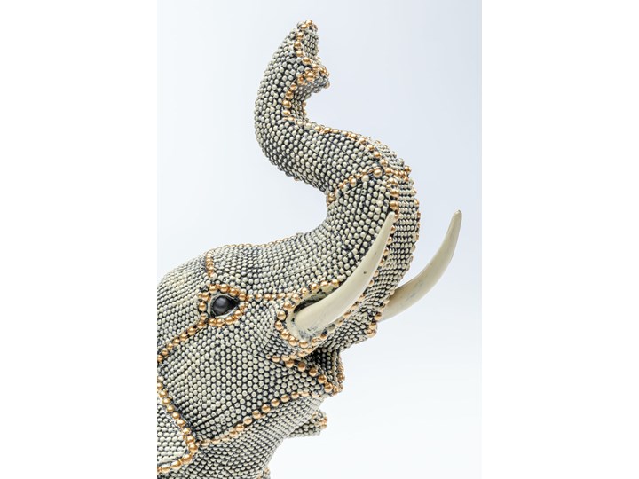 Figurka dekoracyjna Walking Elephant Pearls 29x27 cm kolorowa Zwierzęta Tworzywo sztuczne Kolor Biały